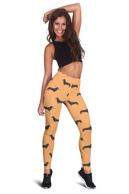 Dachshund Draw Print Pattern Women Leggings