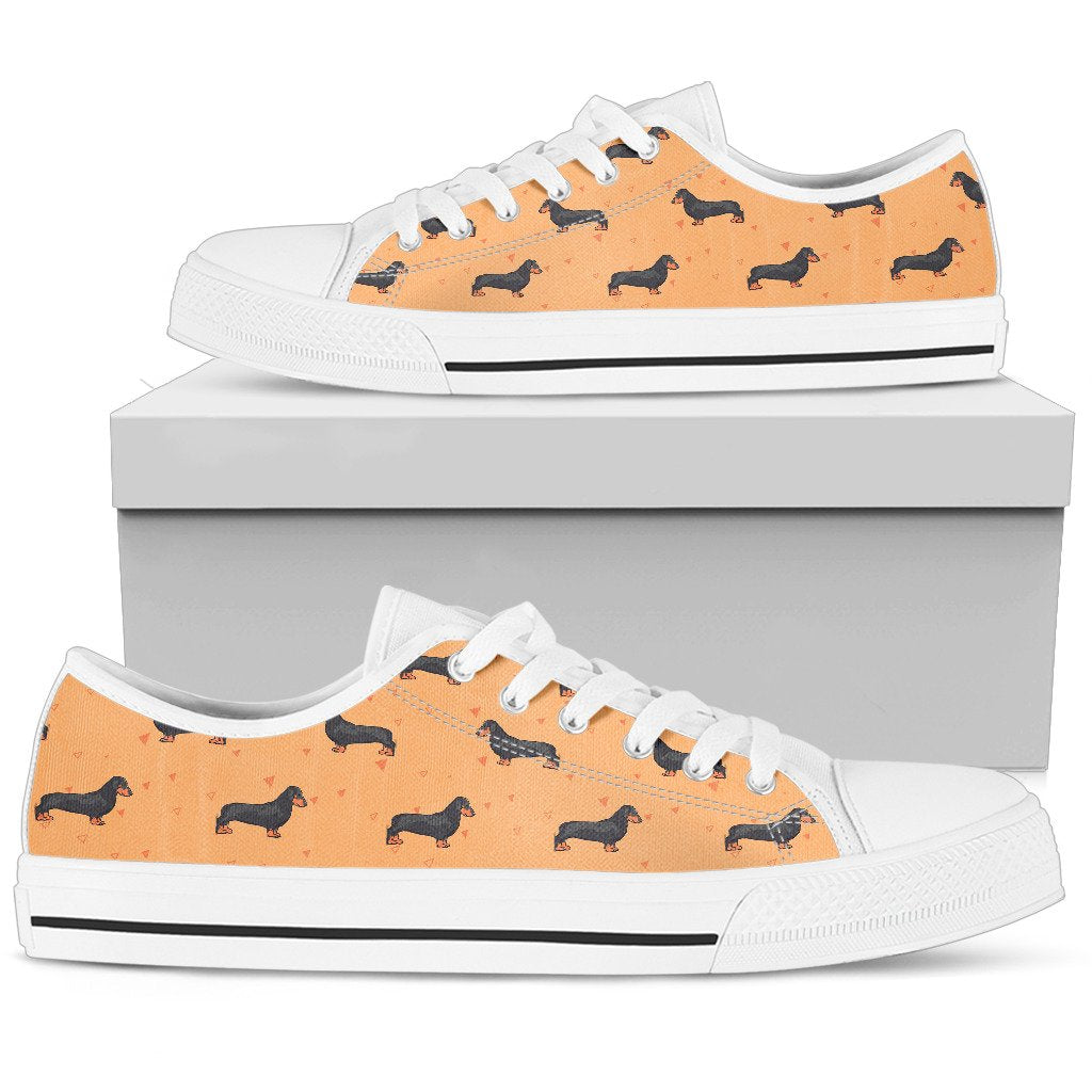 Dachshund Draw Print Pattern Women Low Top Shoes