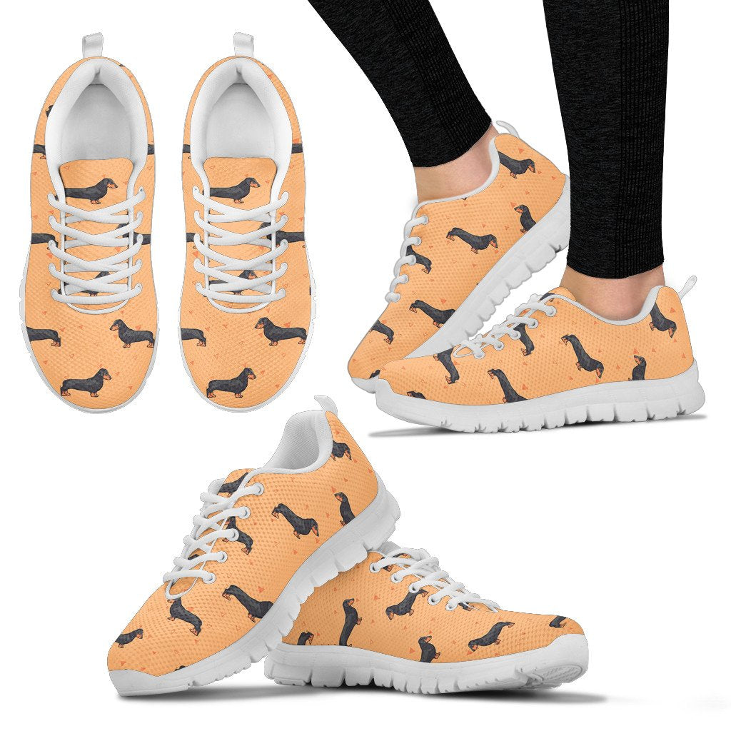 Dachshund Draw Print Pattern Women Sneakers Shoes