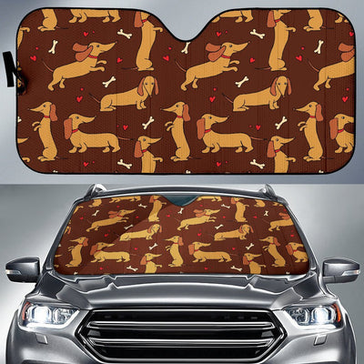 Dachshund Happy Print Pattern Car Sun Shade For Windshield