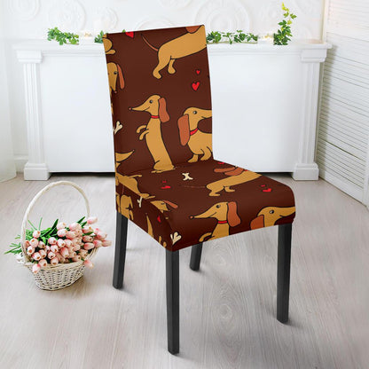 Dachshund Happy Print Pattern Dinning Chair Slipper-JTAMIGO.COM