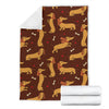 Dachshund Happy Print Pattern Fleece Blanket