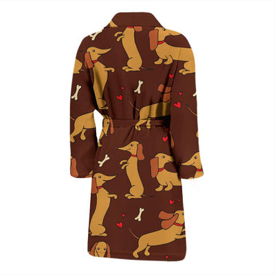 Dachshund Happy Print Pattern Men Bath Robe-JTAMIGO.COM