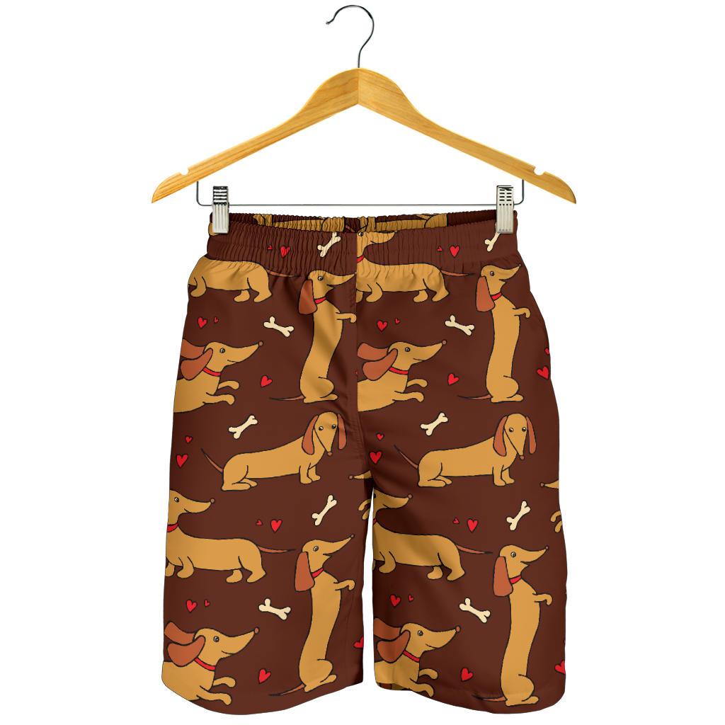 Dachshund Happy Print Pattern Mens Shorts-JTAMIGO.COM