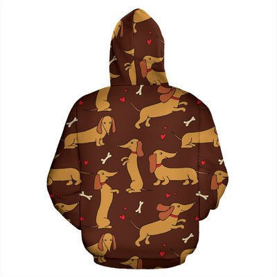 Dachshund Happy Print Pattern Pullover Hoodie