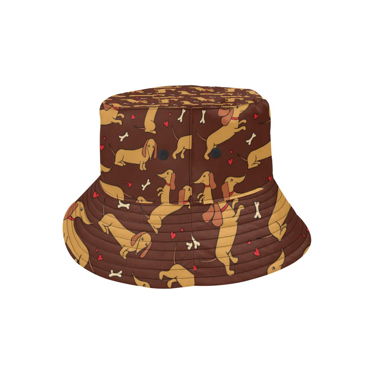 Dachshund Happy Print Pattern Unisex Bucket Hat