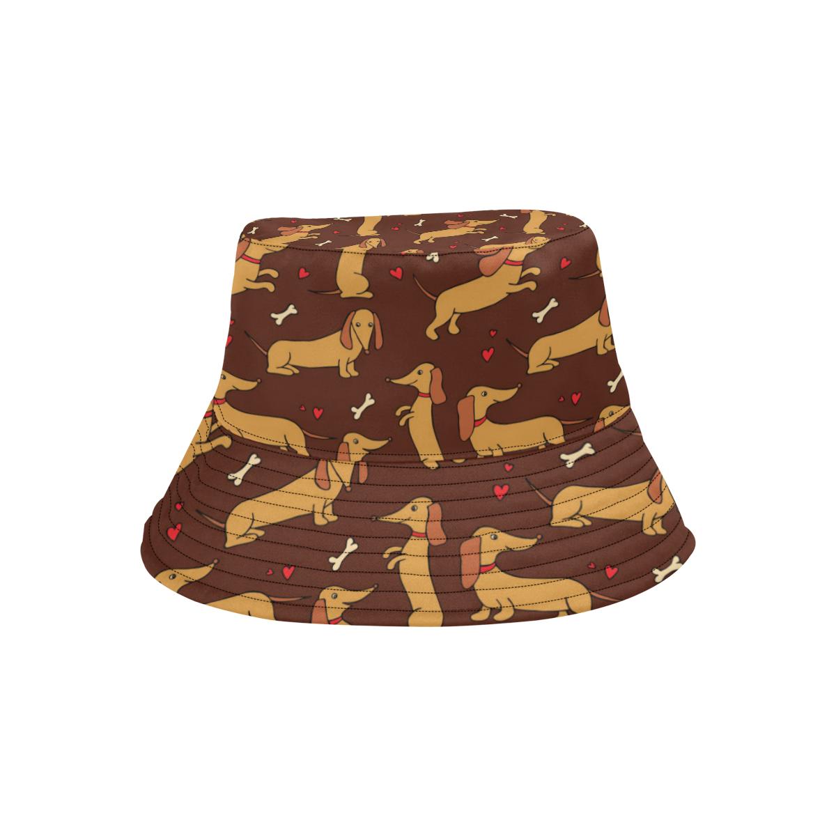 Dachshund Happy Print Pattern Unisex Bucket Hat