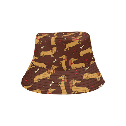 Dachshund Happy Print Pattern Unisex Bucket Hat