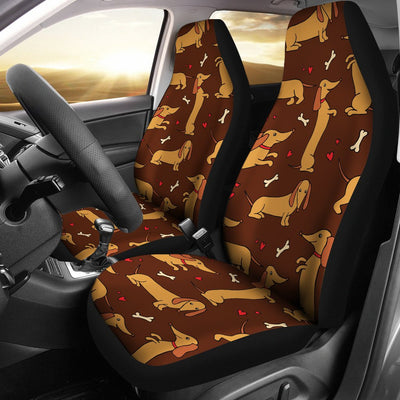 Dachshund Happy Print Pattern Universal Fit Car Seat Covers