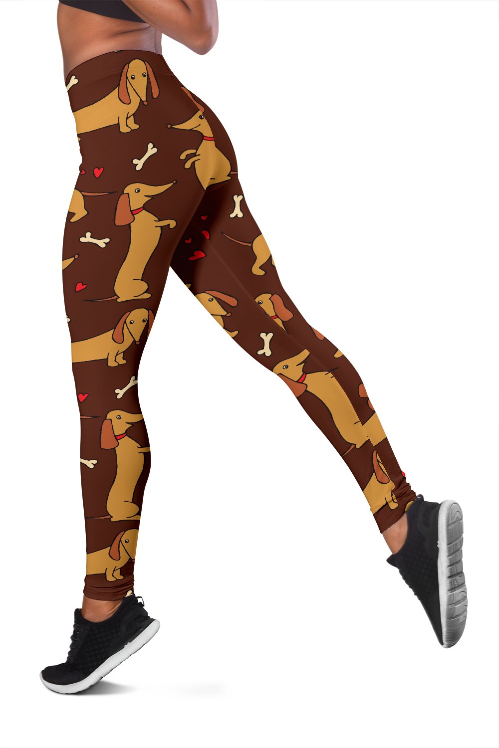 Dachshund Happy Print Pattern Women Leggings