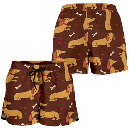 Dachshund Happy Print Pattern Women Shorts-JTAMIGO.COM