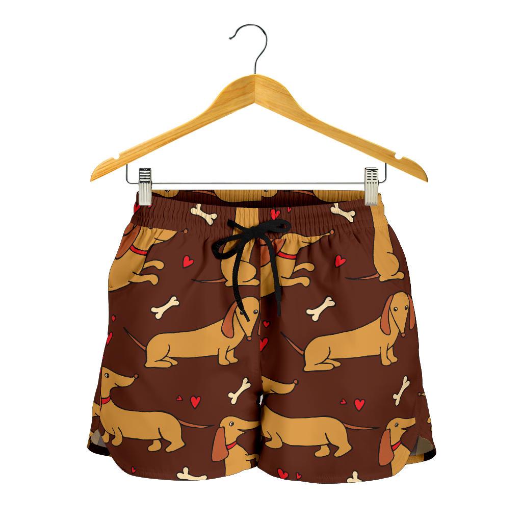 Dachshund Happy Print Pattern Women Shorts-JTAMIGO.COM