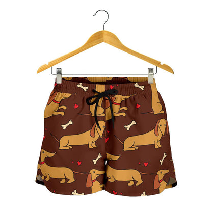 Dachshund Happy Print Pattern Women Shorts-JTAMIGO.COM