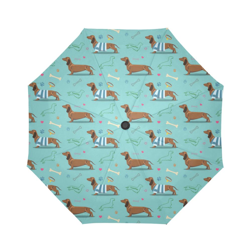 Dachshund Paw Decorative Print Pattern Automatic Foldable Umbrella