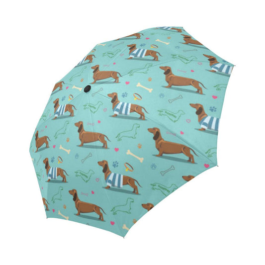 Dachshund Paw Decorative Print Pattern Automatic Foldable Umbrella