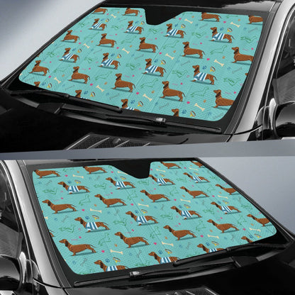 Dachshund Paw Decorative Print Pattern Car Sun Shade For Windshield