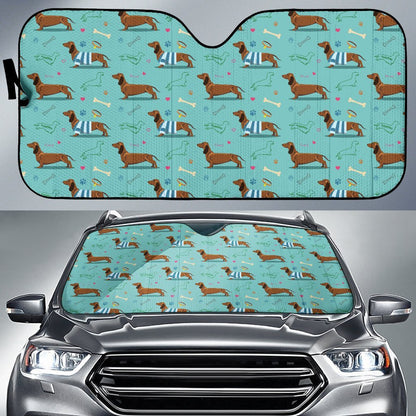 Dachshund Paw Decorative Print Pattern Car Sun Shade For Windshield