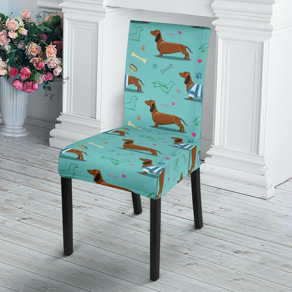 Dachshund Paw Decorative Print Pattern Dinning Chair Slipper-JTAMIGO.COM