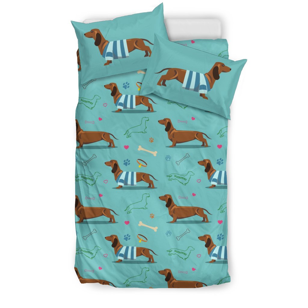 Dachshund Paw Decorative Print Pattern Duvet Cover Bedding Set
