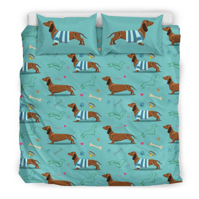 Dachshund Paw Decorative Print Pattern Duvet Cover Bedding Set