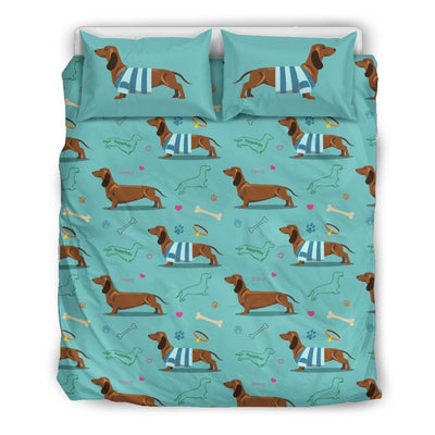 Dachshund Paw Decorative Print Pattern Duvet Cover Bedding Set