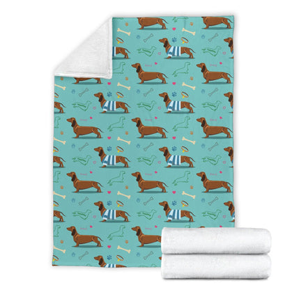 Dachshund Paw Decorative Print Pattern Fleece Blanket