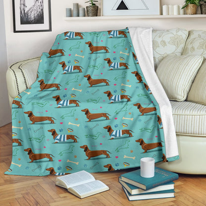 Dachshund Paw Decorative Print Pattern Fleece Blanket