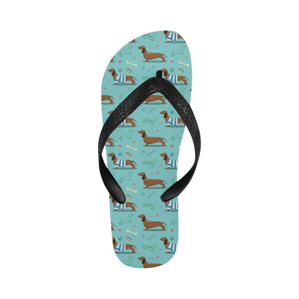 Dachshund Paw Decorative Print Pattern Flip Flops-JTAMIGO.COM