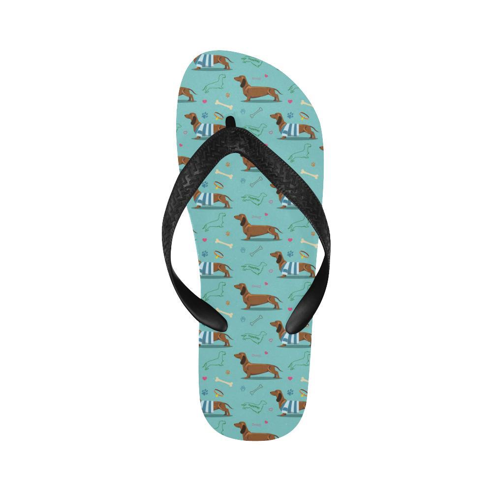 Dachshund Paw Decorative Print Pattern Flip Flops-JTAMIGO.COM