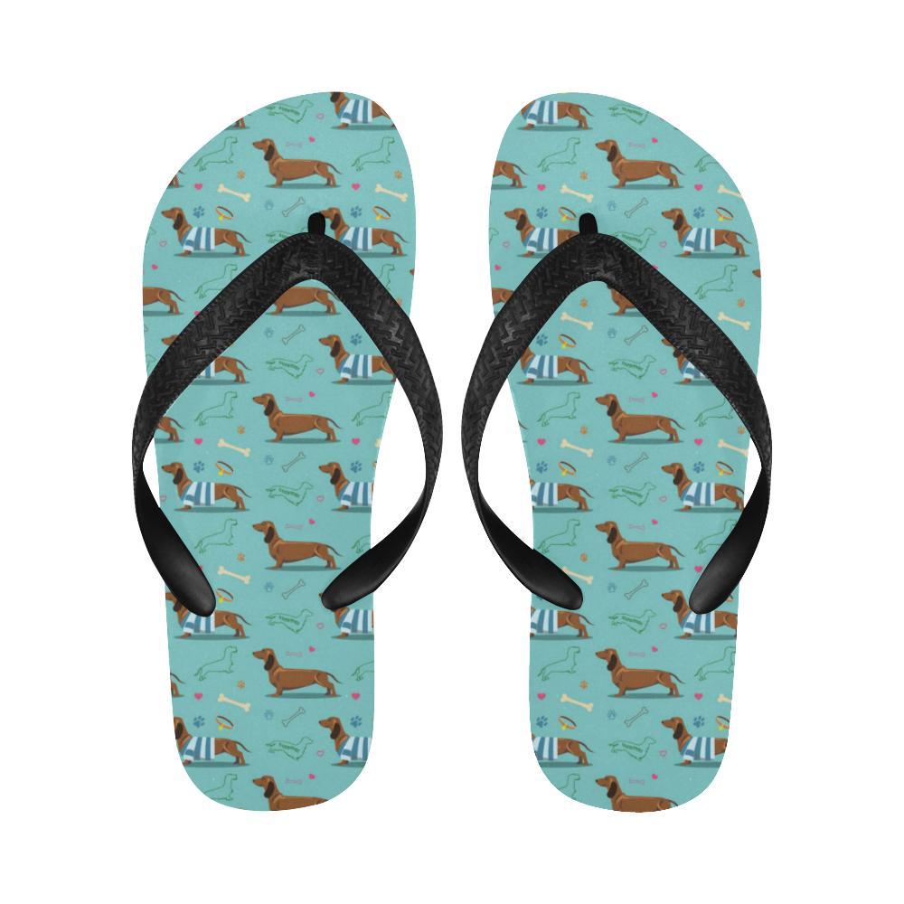 Dachshund Paw Decorative Print Pattern Flip Flops-JTAMIGO.COM