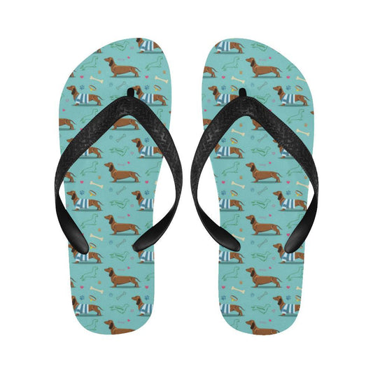 Dachshund Paw Decorative Print Pattern Flip Flops-JTAMIGO.COM