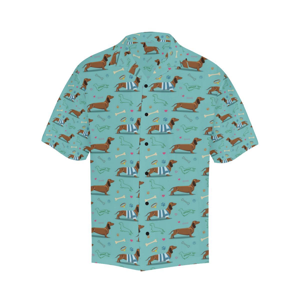 Dachshund Paw Decorative Print Pattern Men Aloha Hawaiian Shirt