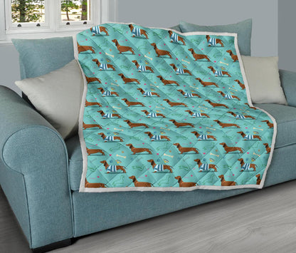 Dachshund Paw Decorative Print Pattern Premium Quilt-JTAMIGO.COM