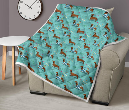 Dachshund Paw Decorative Print Pattern Premium Quilt-JTAMIGO.COM