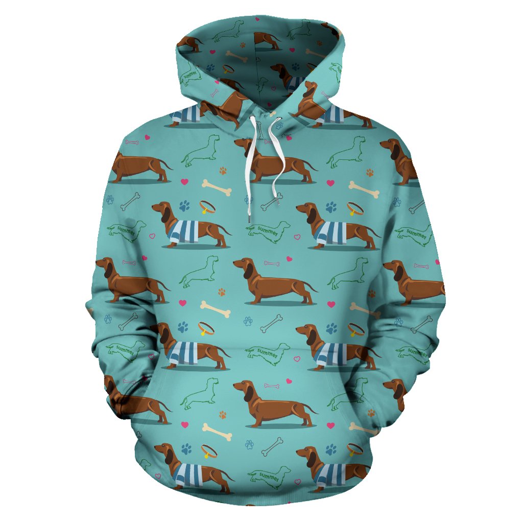 Dachshund Paw Decorative Print Pattern Pullover Hoodie