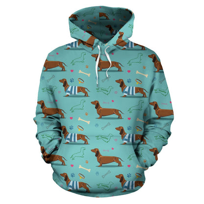 Dachshund Paw Decorative Print Pattern Pullover Hoodie