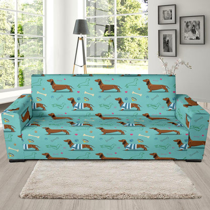 Dachshund Paw Decorative Print Pattern Sofa Slipcover-JTAMIGO.COM