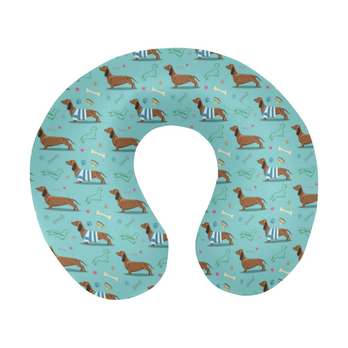 Dachshund Paw Decorative Print Pattern U-Shaped Travel Neck Pillow-JTAMIGO.COM