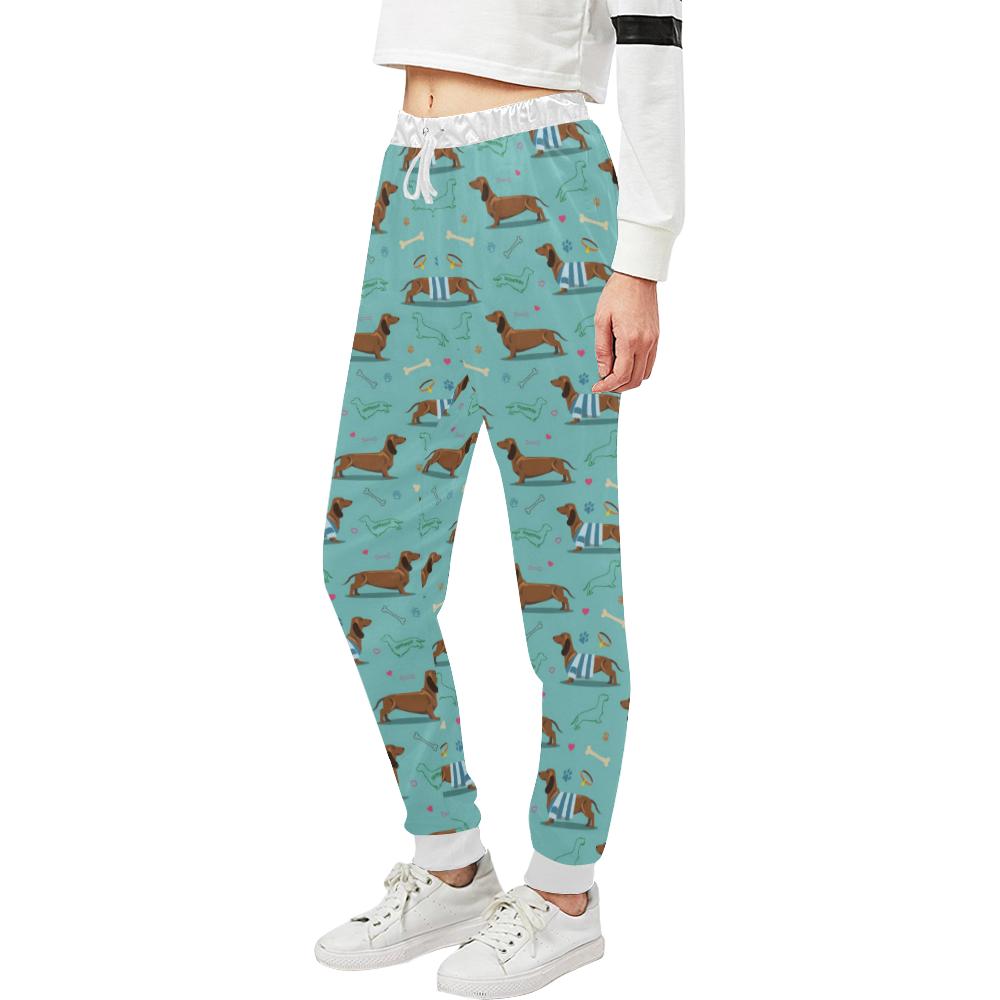Dachshund Paw Decorative Print Pattern Unisex Casual Sweatpants (Model L11)-JTAMIGO.COM