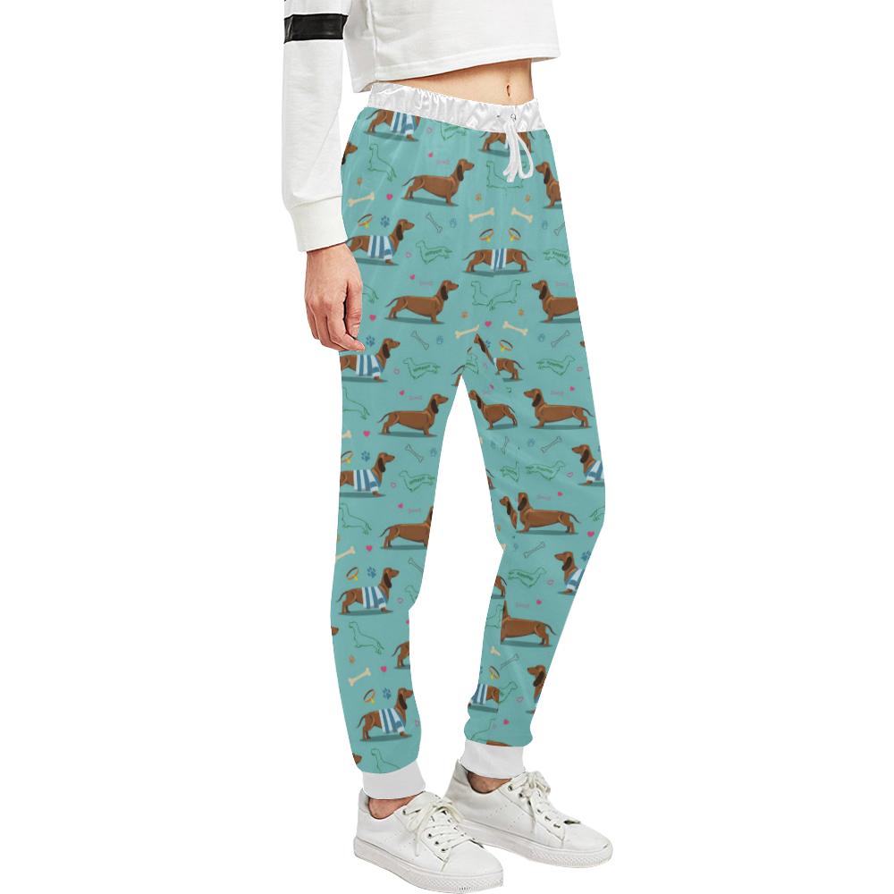 Dachshund Paw Decorative Print Pattern Unisex Casual Sweatpants (Model L11)-JTAMIGO.COM