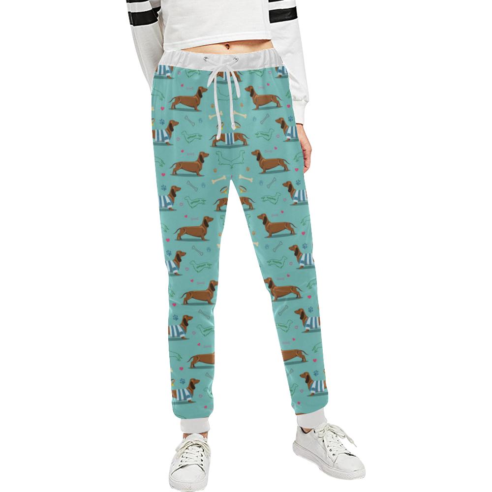 Dachshund Paw Decorative Print Pattern Unisex Casual Sweatpants (Model L11)-JTAMIGO.COM