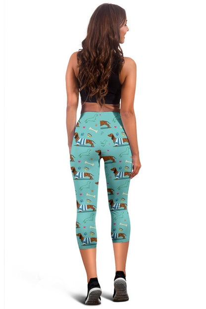 Dachshund Paw Decorative Print Pattern Women Capris