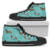 Dachshund Paw Decorative Print Pattern Women High Top Shoes