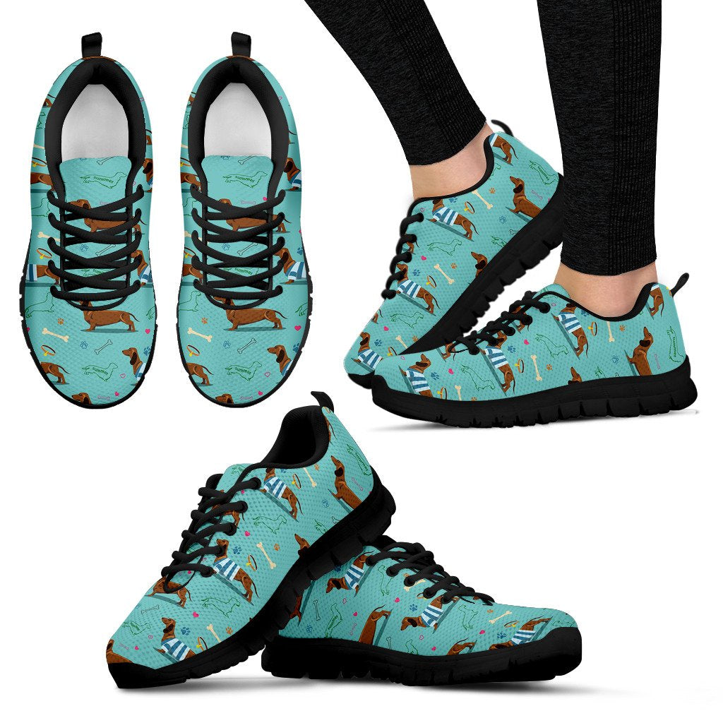 Dachshund Paw Decorative Print Pattern Women Sneakers Shoes