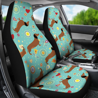 Dachshund with Floral Print Pattern Universal Fit Car Seat Covers