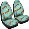 Dachshund with Floral Print Pattern Universal Fit Car Seat Covers