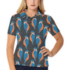 Kingfisher Pattern Print Design 03 Women's Polo Shirt