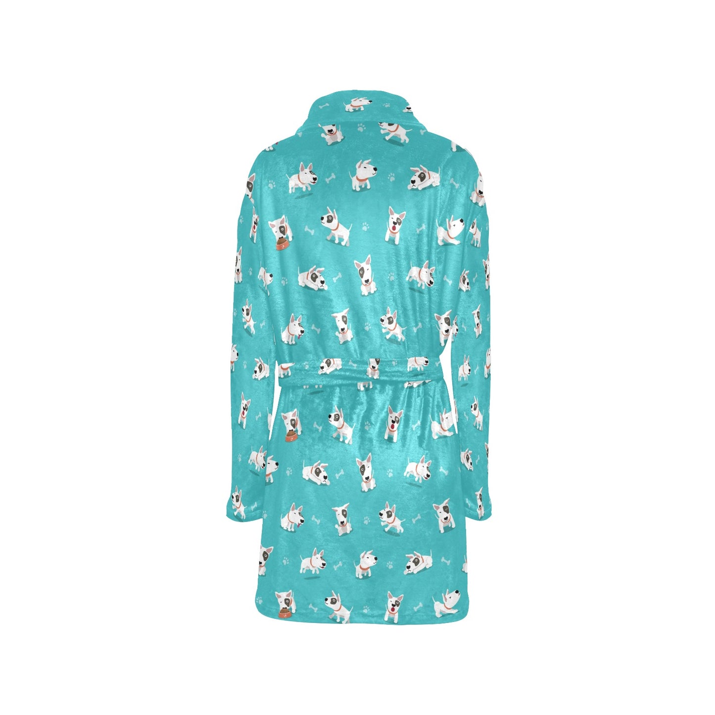 Bull Terriers Pattern Print Design 07 Women's Fleece Robe