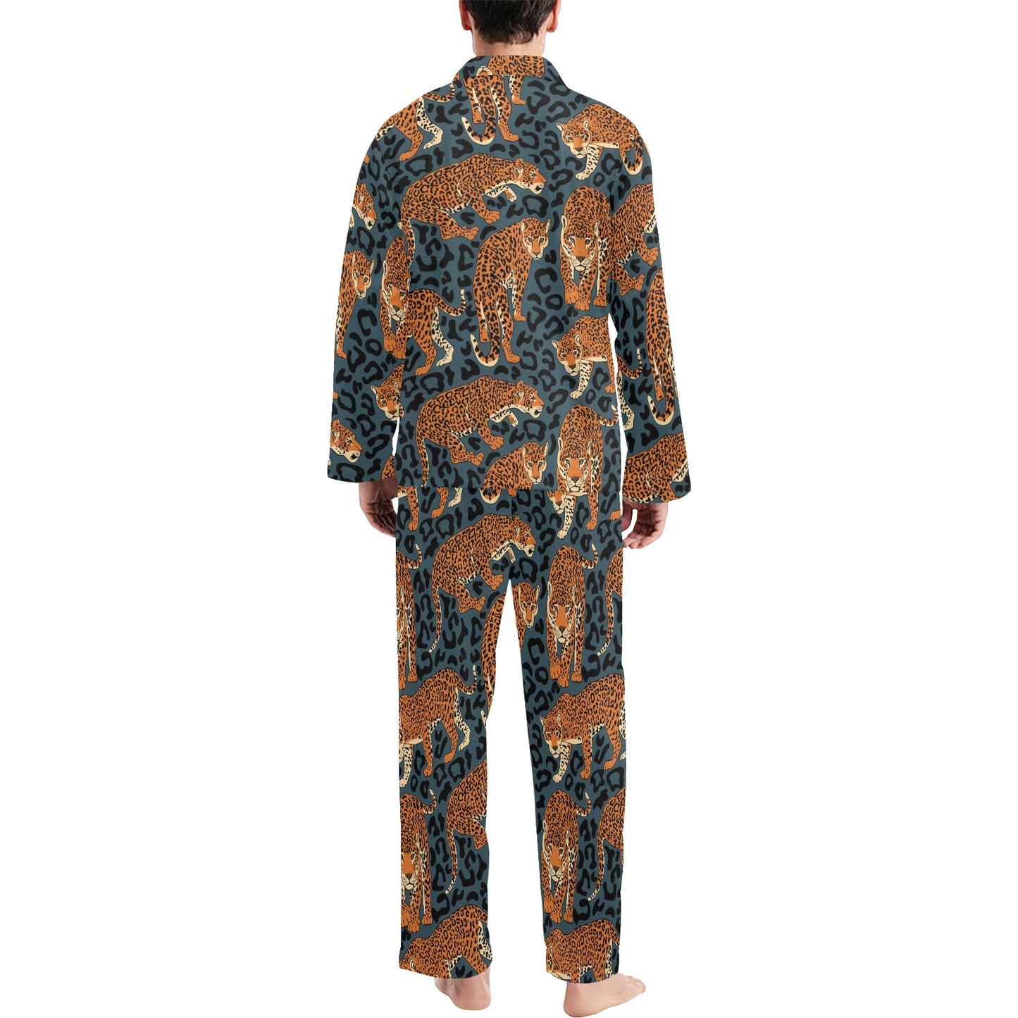Jaguar Pattern Print Design 04 Men's Long Pajama Set
