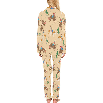 Rodeo Pattern Print Design A02 Women's Long Pajama Set